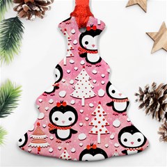 Cute Penguin Pattern Christmas Tree Ornament (two Sides)