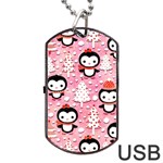 Cute Penguin Pattern Dog Tag USB Flash (One Side) Front