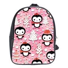 Cute Penguin Pattern School Bag (XL)