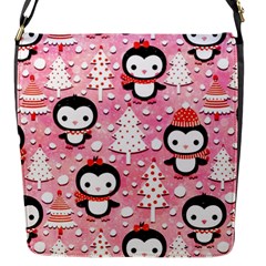 Cute Penguin Pattern Flap Closure Messenger Bag (s) by Loisa77