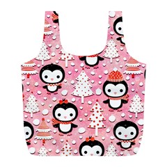 Cute Penguin Pattern Full Print Recycle Bag (L)