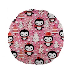 Cute Penguin Pattern Standard 15  Premium Flano Round Cushions