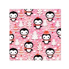 Cute Penguin Pattern Square Satin Scarf (30  x 30 )