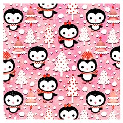 Cute Penguin Pattern Wooden Puzzle Square