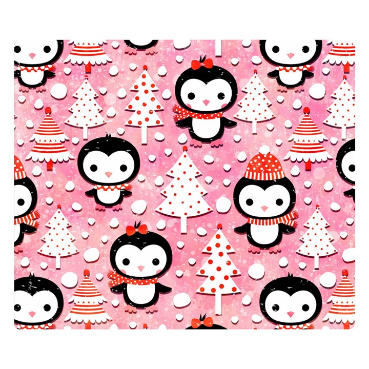 Cute Penguin Pattern Premium Plush Fleece Blanket (Small)