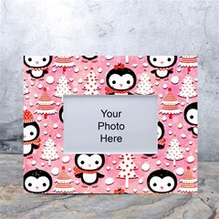 Cute Penguin Pattern White Tabletop Photo Frame 4 x6  by Loisa77