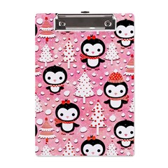 Cute Penguin Pattern A5 Acrylic Clipboard