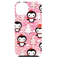 Cute Penguin Pattern iPhone 14 Black UV Print Case