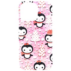 Cute Penguin Pattern Iphone 15 Pro Max Black Uv Print Pc Hardshell Case