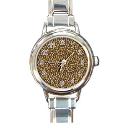 Floral Fusion Print Round Italian Charm Watch