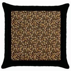 Floral Fusion Print Throw Pillow Case (black)