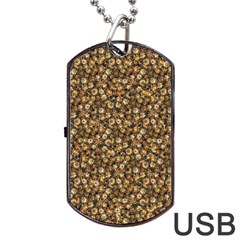 Floral Fusion Print Dog Tag Usb Flash (one Side) by dflcprintsclothing