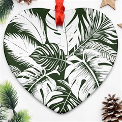 Abstract Art Tropical Leaves Ornament (heart)