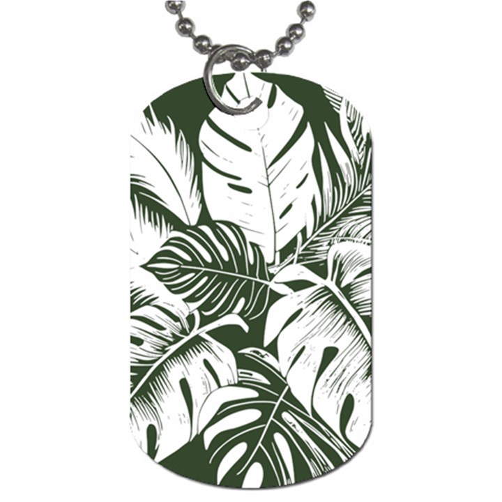 Abstract Art Tropical Leaves Dog Tag (One Side)