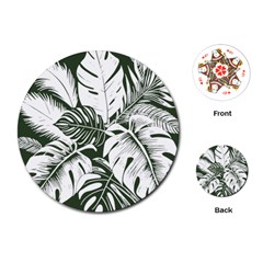 Abstract Art Tropical Leaves Playing Cards Single Design (round)