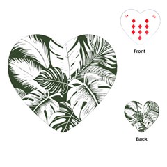 Abstract Art Tropical Leaves Playing Cards Single Design (heart)