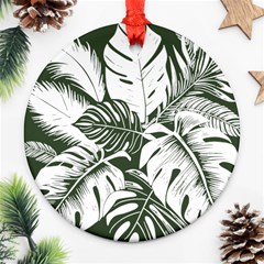 Abstract Art Tropical Leaves Round Ornament (two Sides)