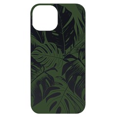 Abstract Art Tropical Leaves Iphone 14 Black Uv Print Case by Valentinaart