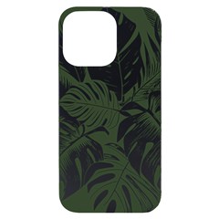 Abstract Art Tropical Leaves Iphone 14 Pro Max Black Uv Print Case by Valentinaart