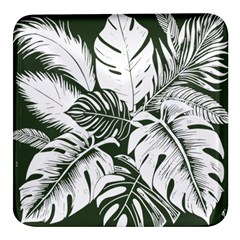 Abstract Art Tropical Leaves Square Glass Fridge Magnet (4 Pack) by Valentinaart