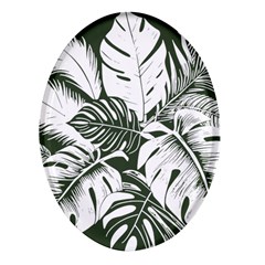 Abstract Art Tropical Leaves Oval Glass Fridge Magnet (4 Pack) by Valentinaart