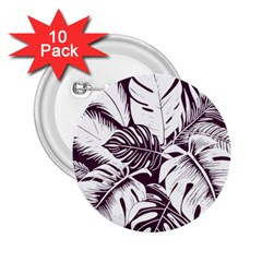 Abstract Art Tropical Leaves 2.25  Buttons (10 pack) 