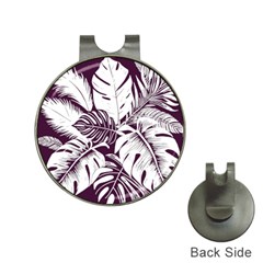 Abstract Art Tropical Leaves Hat Clips with Golf Markers