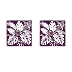 Abstract Art Tropical Leaves Cufflinks (Square)