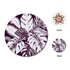 Abstract Art Tropical Leaves Playing Cards Single Design (Round)