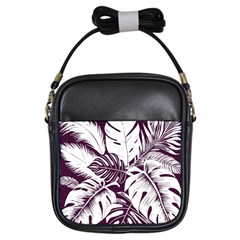 Abstract Art Tropical Leaves Girls Sling Bag