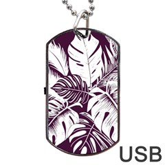 Abstract Art Tropical Leaves Dog Tag USB Flash (Two Sides)