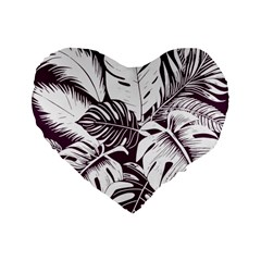 Abstract Art Tropical Leaves Standard 16  Premium Heart Shape Cushions