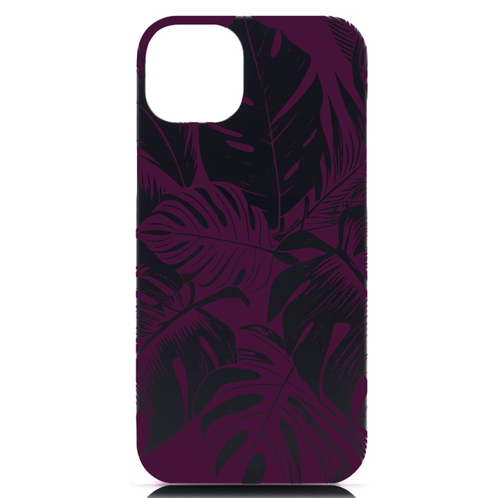 Abstract Art Tropical Leaves iPhone 14 Plus Black UV Print Case