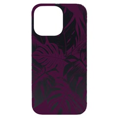 Abstract Art Tropical Leaves iPhone 14 Pro Max Black UV Print Case