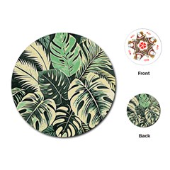 Abstract Art Tropical Leaves Playing Cards Single Design (round)