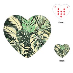 Abstract Art Tropical Leaves Playing Cards Single Design (heart)