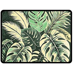 Abstract Art Tropical Leaves Two Sides Fleece Blanket (large) by Valentinaart