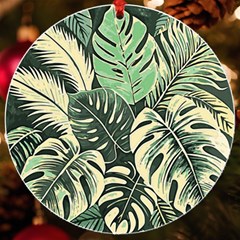 Abstract Art Tropical Leaves Uv Print Acrylic Ornament Round by Valentinaart