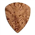 Abstract Art Tropical Leaves Guitar Shape Wood Guitar Pick Holder Case And Picks Set Pick