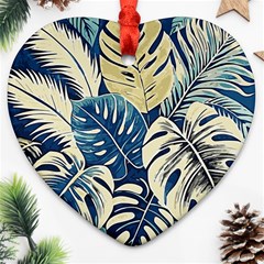 Abstract Art Tropical Leaves Ornament (heart)