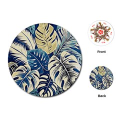 Abstract Art Tropical Leaves Playing Cards Single Design (round)