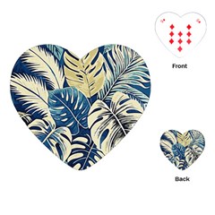 Abstract Art Tropical Leaves Playing Cards Single Design (heart)