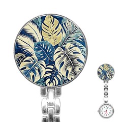 Abstract Art Tropical Leaves Stainless Steel Nurses Watch by Valentinaart