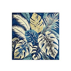 Abstract Art Tropical Leaves Satin Bandana Scarf 22  X 22 