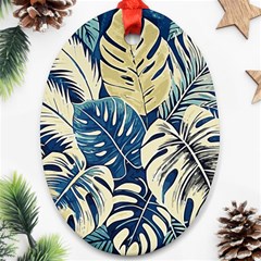 Abstract Art Tropical Leaves Ornament (oval)