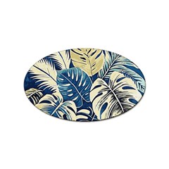 Abstract Art Tropical Leaves Sticker Oval (10 Pack)