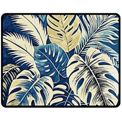 Abstract Art Tropical Leaves Two Sides Fleece Blanket (medium) by Valentinaart