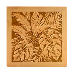 Abstract Art Tropical Leaves Wood Photo Frame Cube by Valentinaart