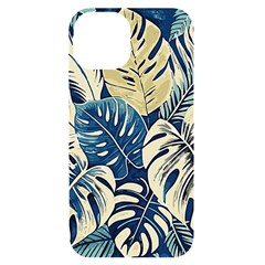 Abstract Art Tropical Leaves Iphone 14 Black Uv Print Case by Valentinaart