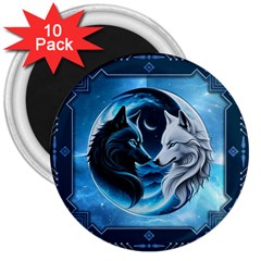 Awesome Wolves 3  Magnets (10 Pack)  by FantasyArt